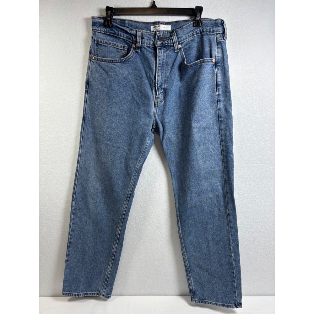 Signature by Levi Strauss Gold Label Mens Regular Fit Medium Wash Jeans W34 L30
